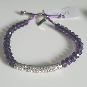 Vivi lavendar all cancers crystal silver bracelet